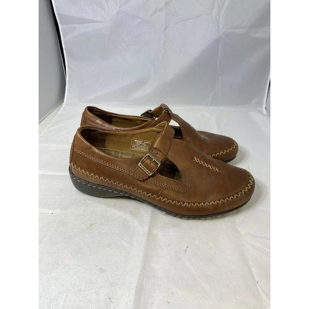 Brown Leather Eastland TessMaryjane Loafer Women's Sz 8.5 W Shoes 3864-04 - Picture 2 of 10